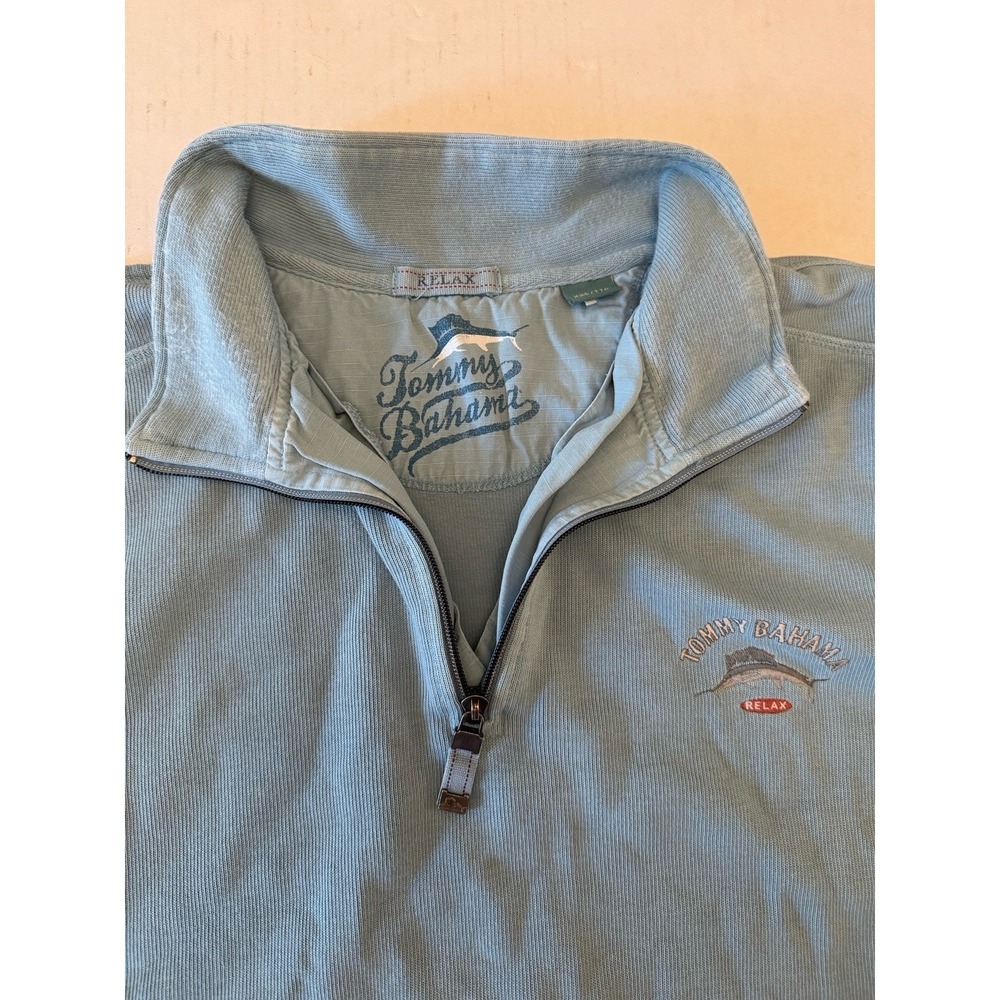 TOMMY BAHAMA Men's Long Sleeve Pullover Size XXL Relax Quarter Zip 100% Cotton - Picture 3 of 4